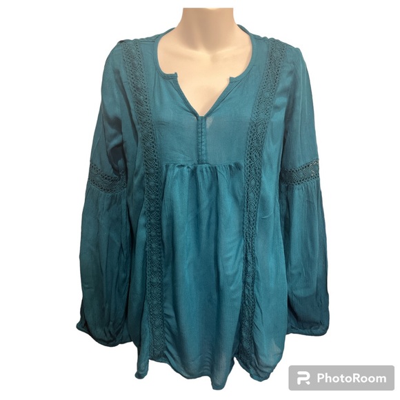 Arizona Jean Company Tops - Arizona Teal Gauzy Top size medium. Boho style